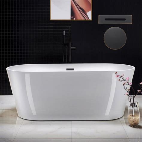 Stryke Matte Black 2-handle Freestanding Low-arc Bathtub Faucet. . Lowes freestanding tub